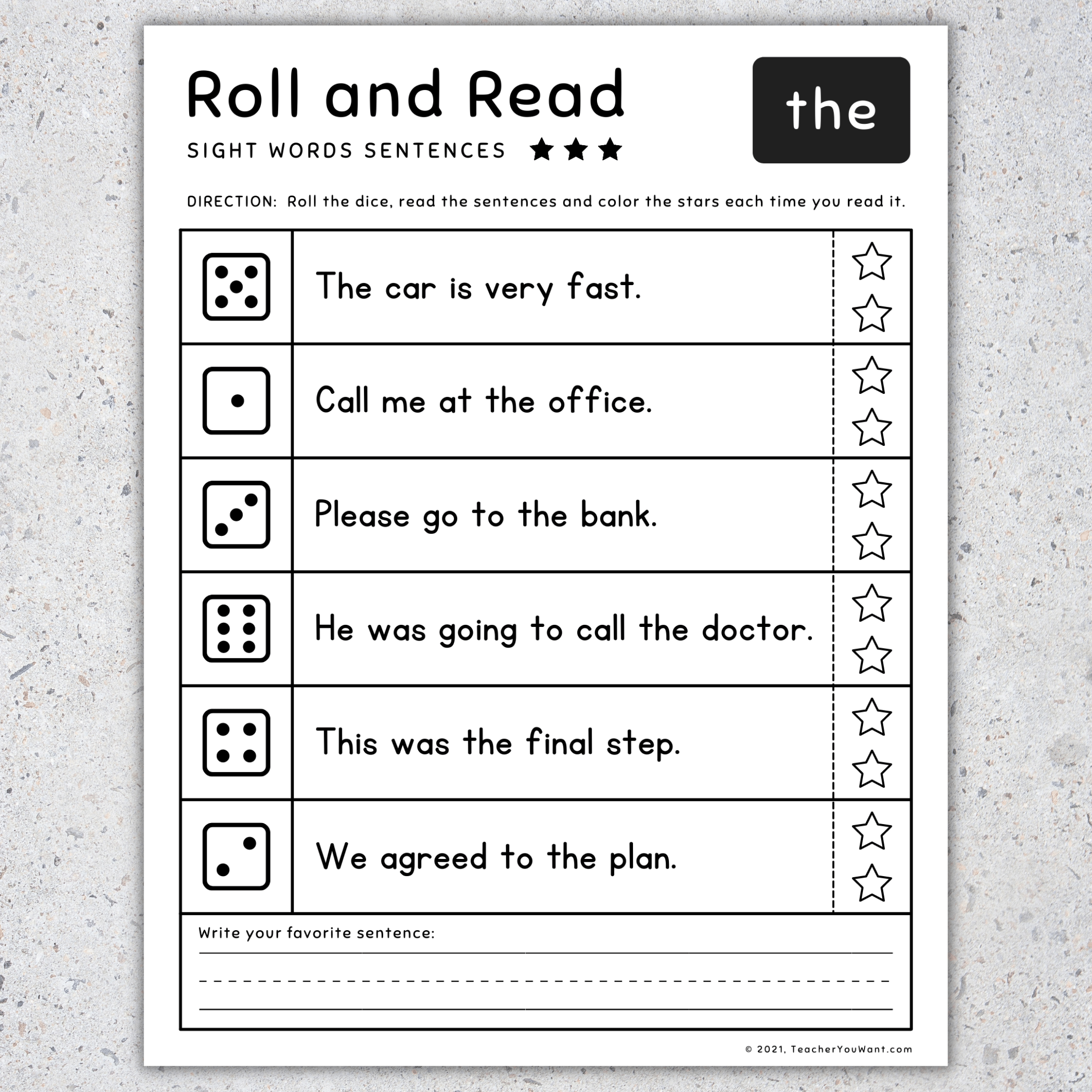 pre k sight words worksheets