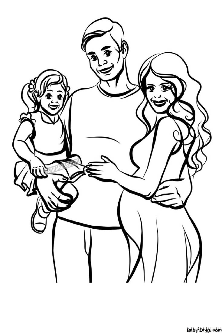 Pregnant Mom Dad And Baby Coloring Page Coloring Mother s Day