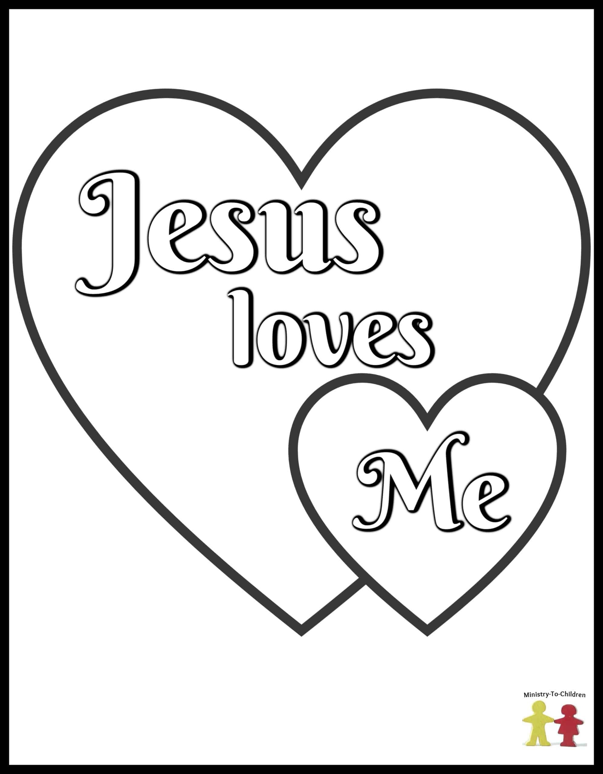 god loves me colouring page