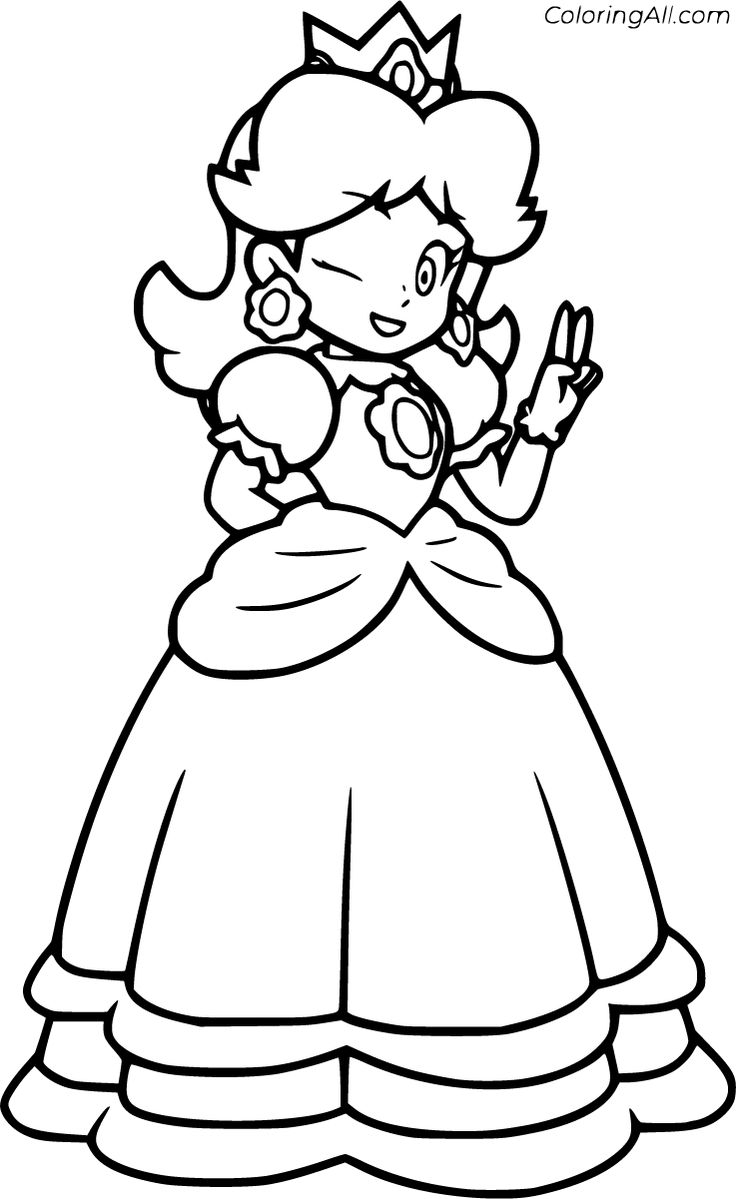 Princess Daisy Coloring Pages