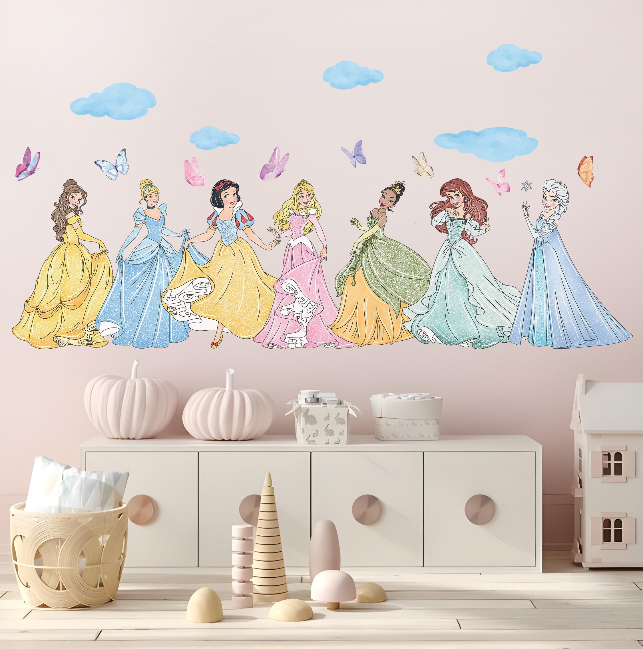 Princess Wallpaper Disney Princess Wall Decal For Girls Vinyl Princess Decor For Nursery Removable Disney Princess Wall Art For Girl Bedroom Etsy Israel
