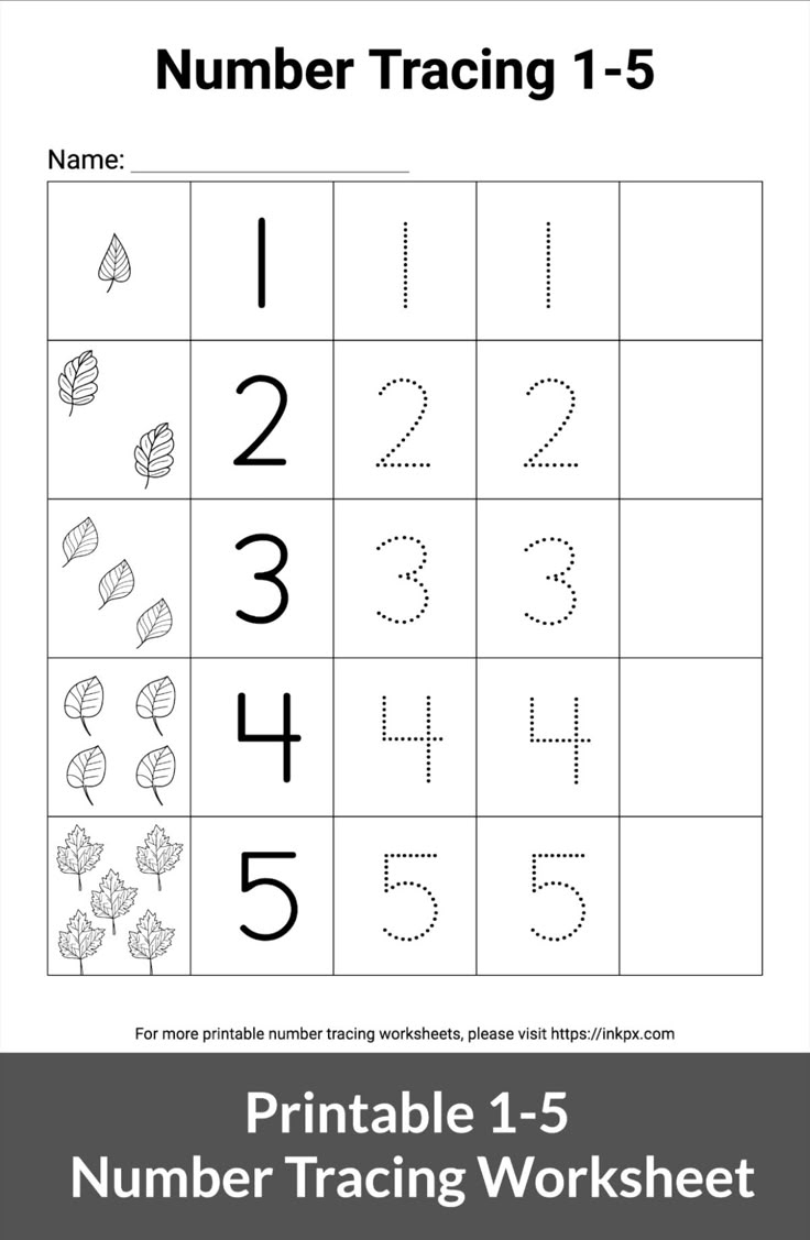 trace numbers worksheet