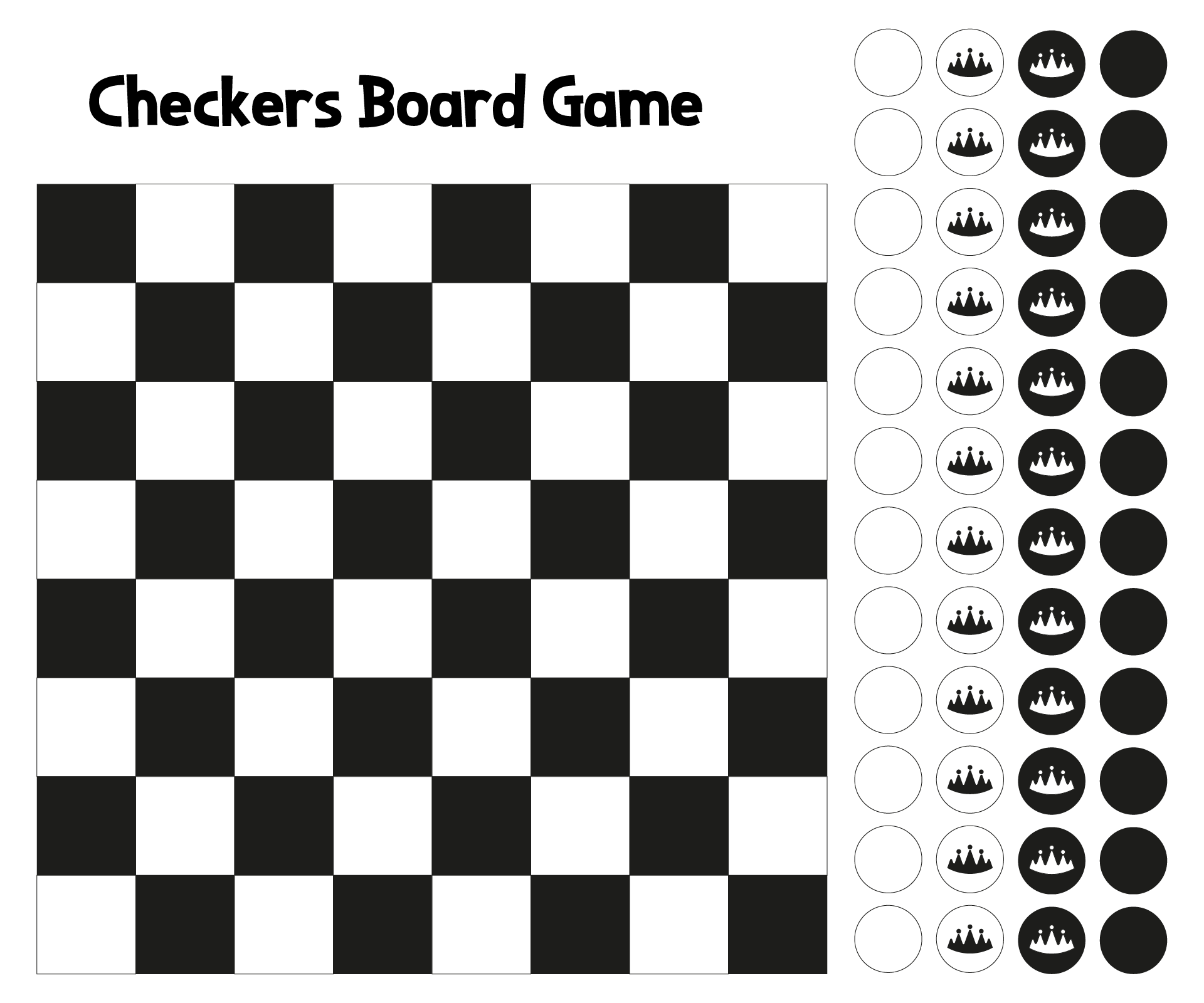 Printable Checkerboard Printable Party Favors