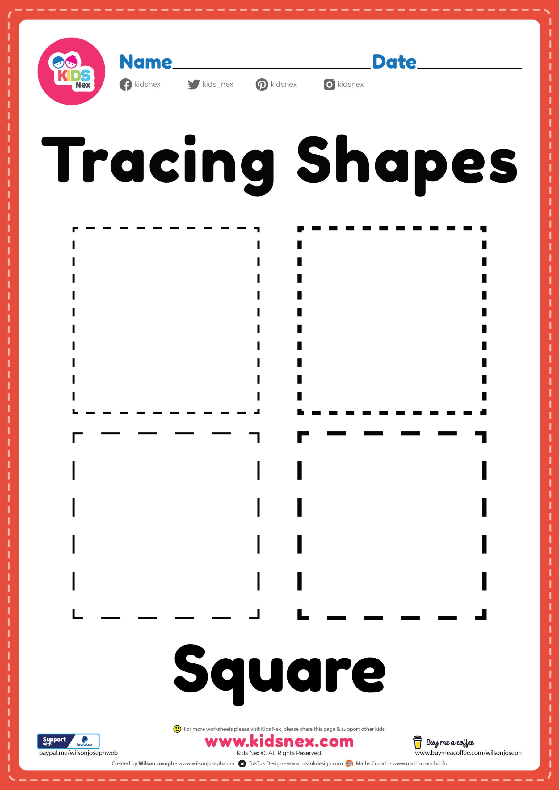 tracing shapes worksheet