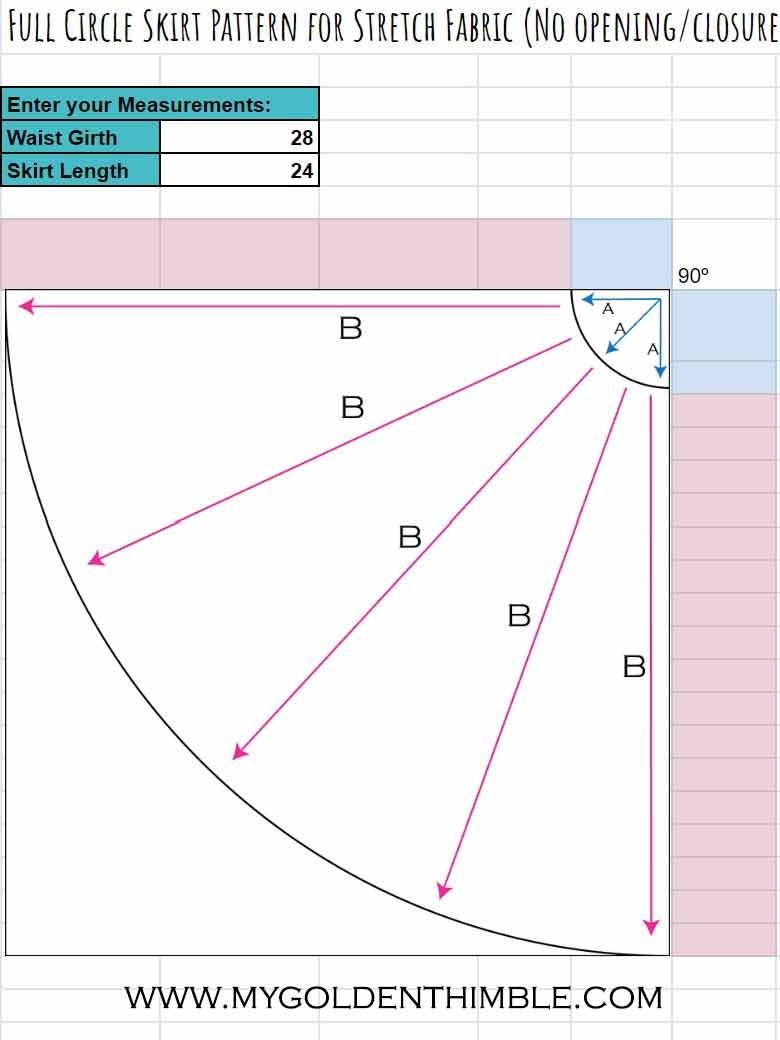 free printable circle skirt pattern
