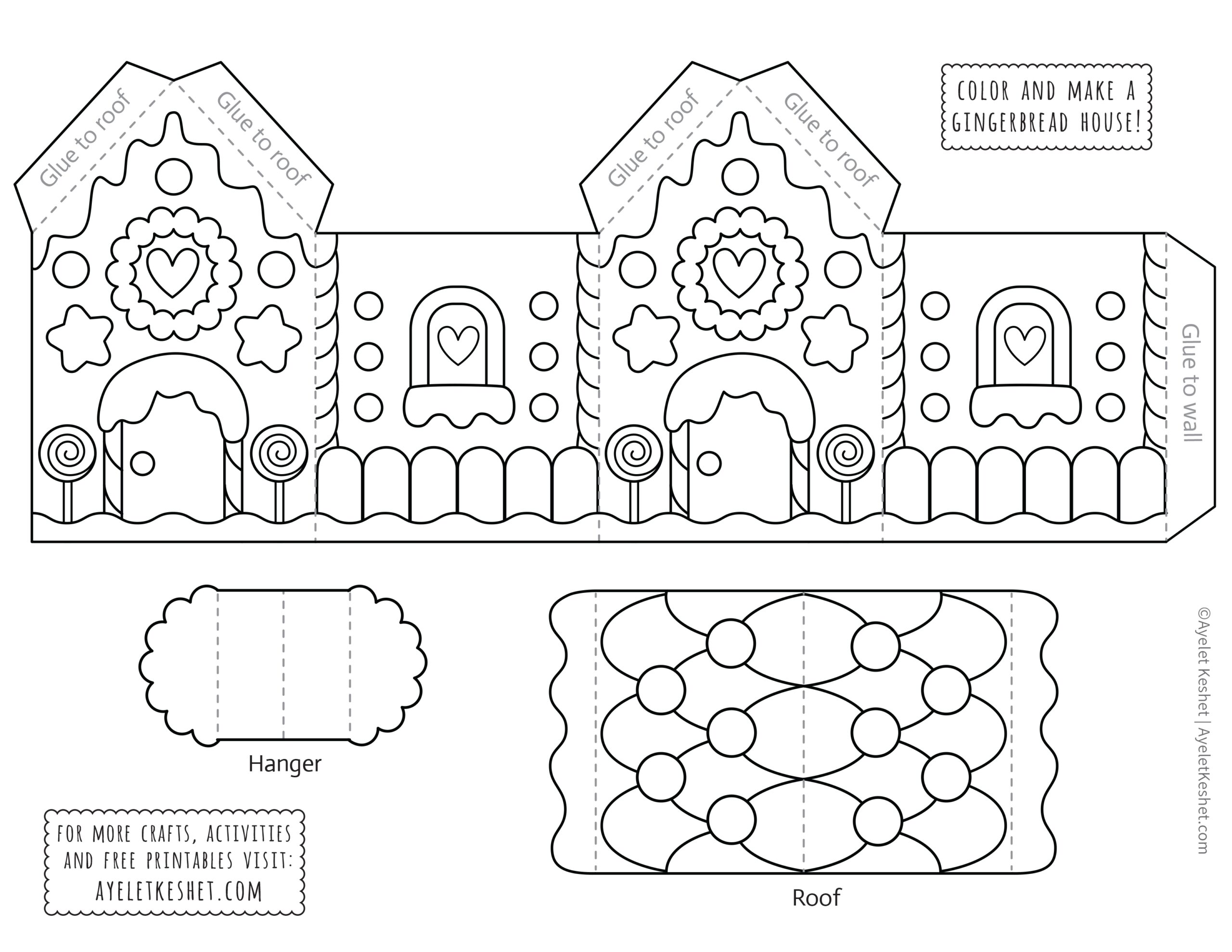 gingerbread house patterns free printable
