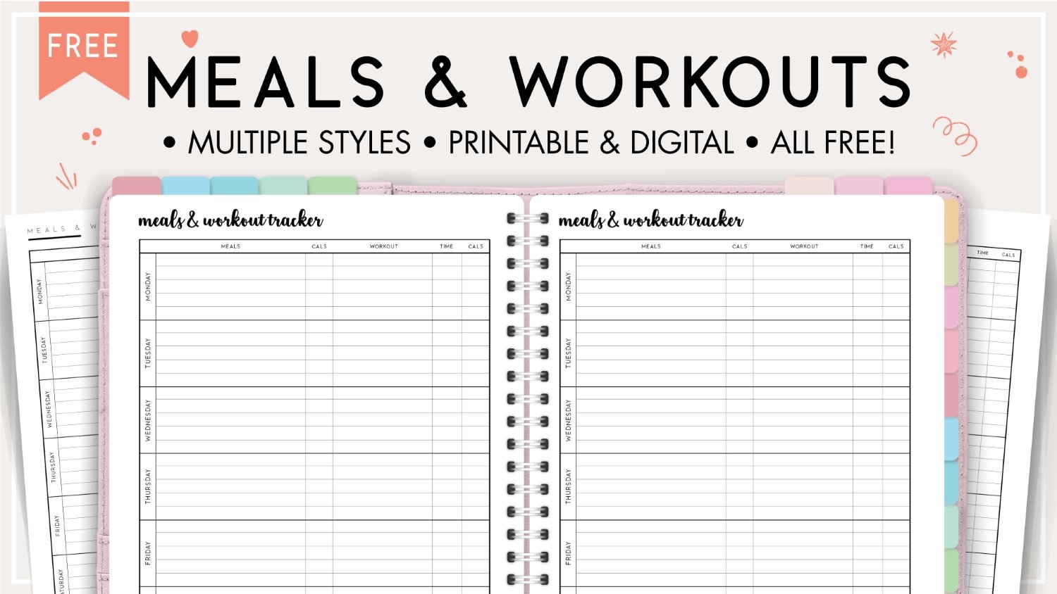 Printable Meals And Workouts Template World Of Printables