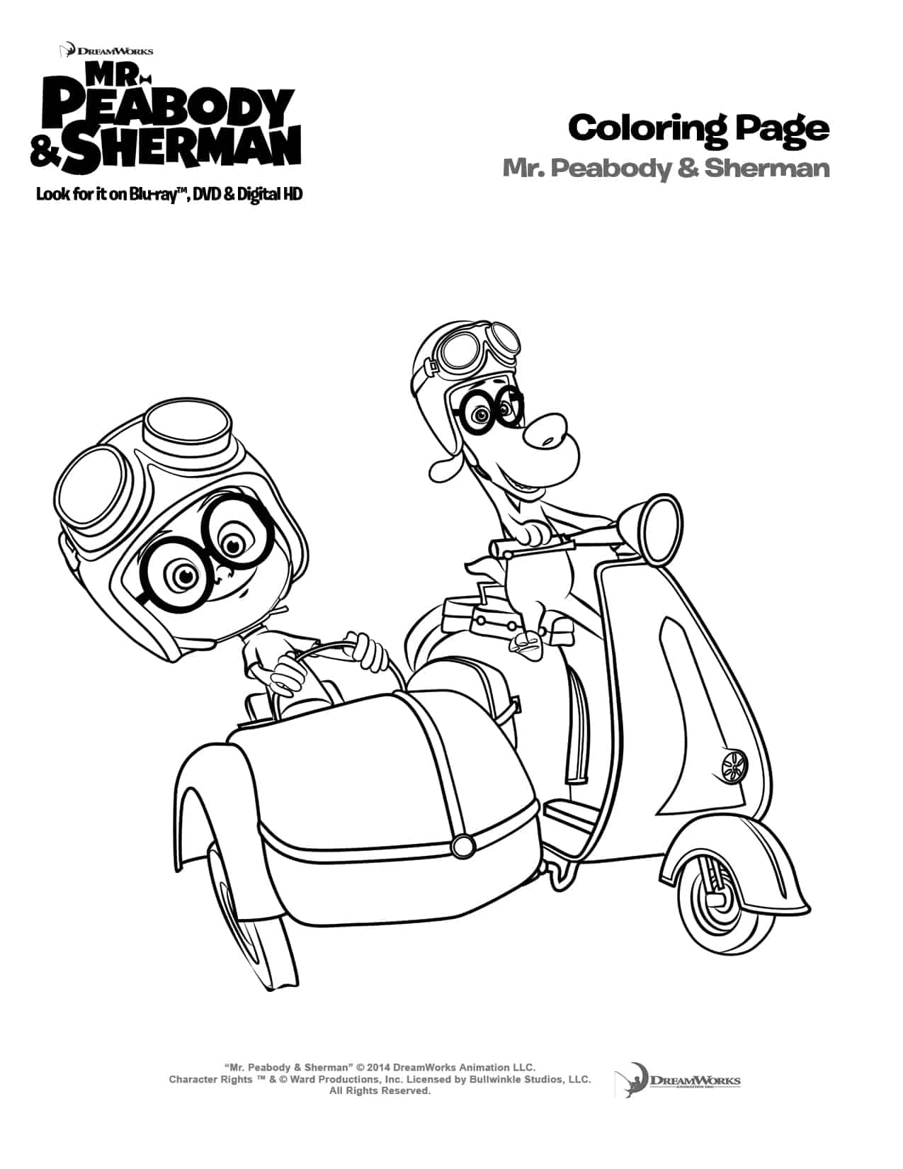 Printable Mr Peabody And Sherman Printable Coloring Pages 