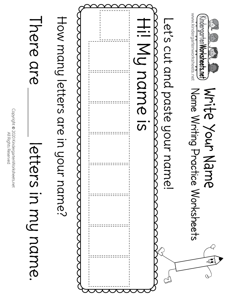 free name writing practice sheets