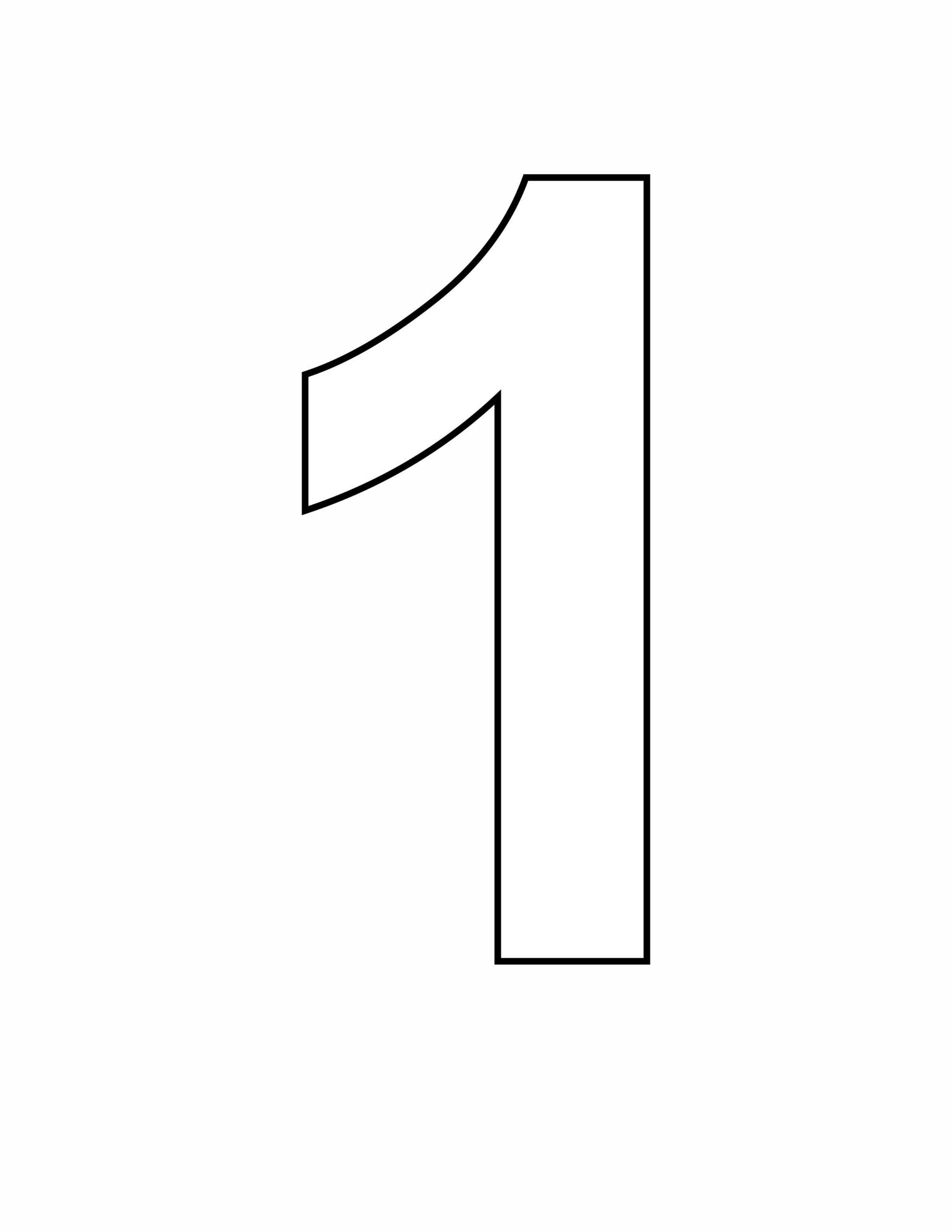 Printable Number 1 Outline Alien Schooler