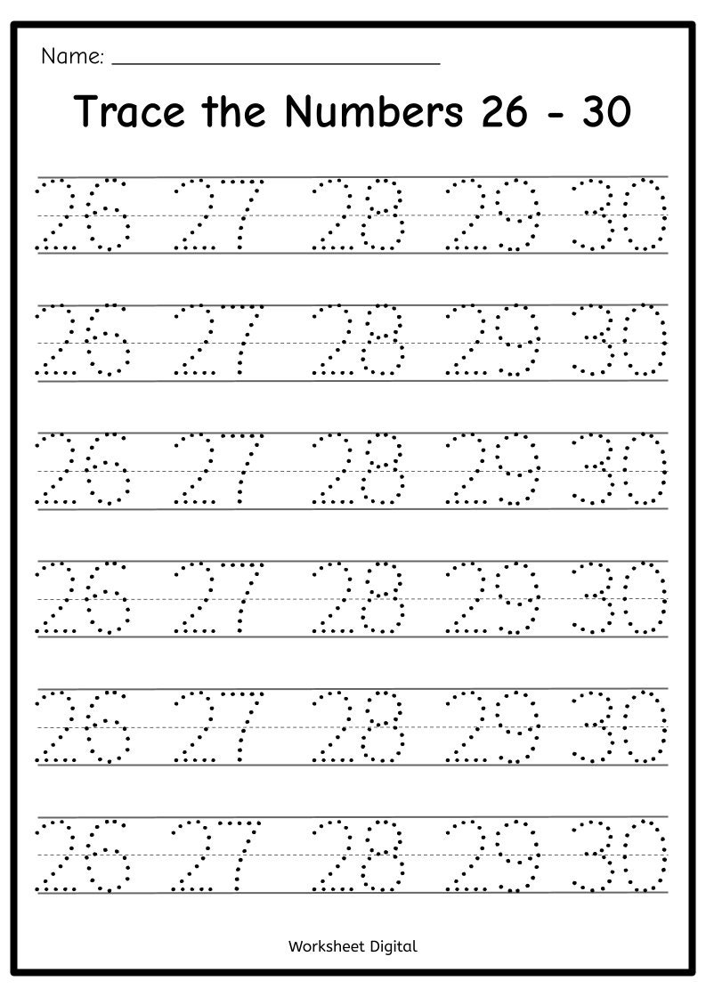 printable number tracing pages