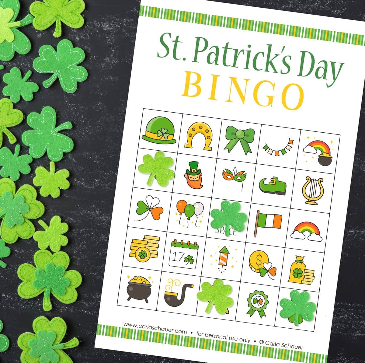 Printable St Patrick s Day Bingo Cards Carla Schauer Designs