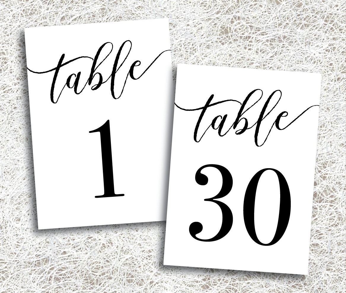 printable number table
