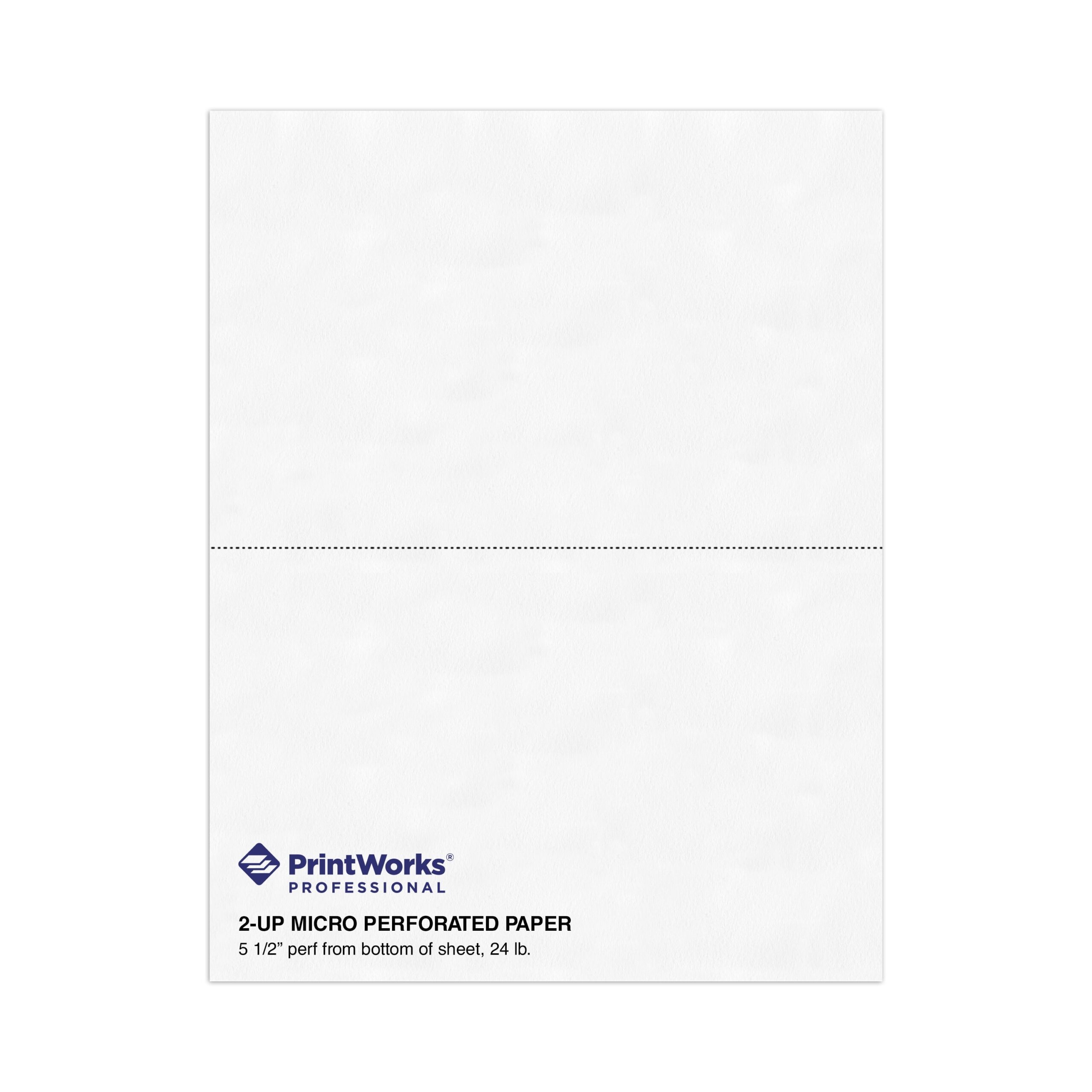 PrintWorks Professional Half Sheet Perforated Paper 8 5 X 11 Perfect For W 2 1099 Statement Use Made In The USA 500 Sheets 24 Lb A5 Paper Printer Compatible White 04118 Walmart