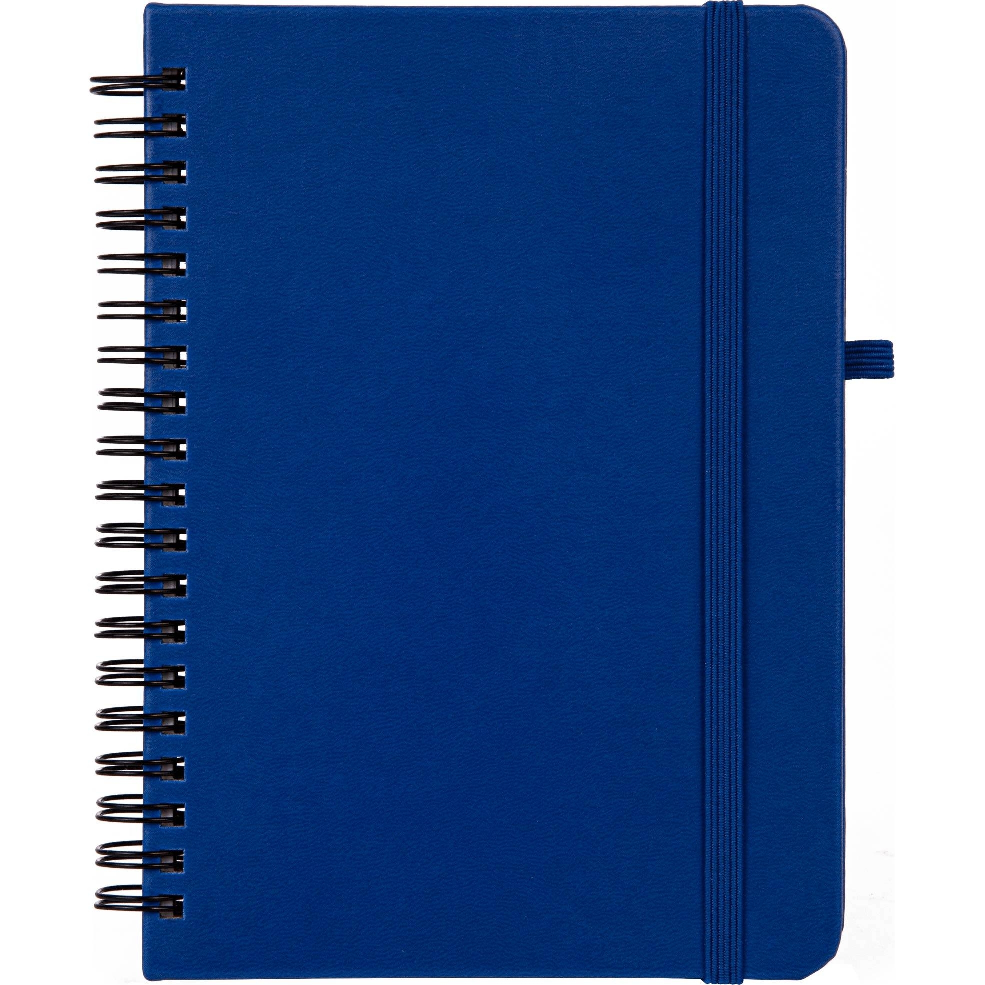 Promo Spiral Bound 5x7 Premium Pu Leather Notebooks With Pen Holder 80 Sheets 