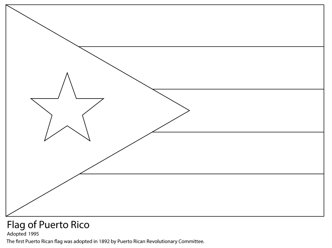 Puerto Rico Flag Coloring Page Free Printable
