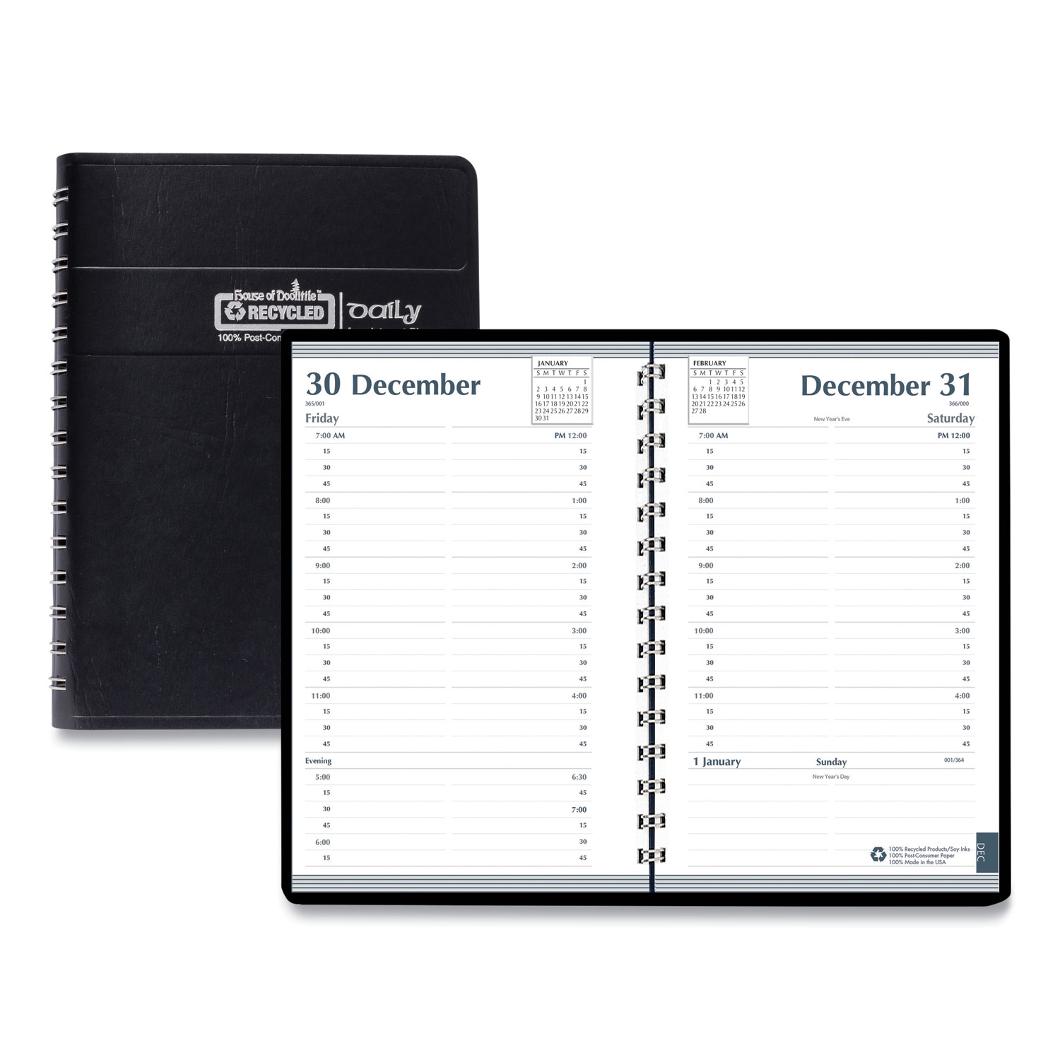 Quarter hourly Appointment Daily Planner By House Of Doolittle HOD28802 OnTimeSupplies
