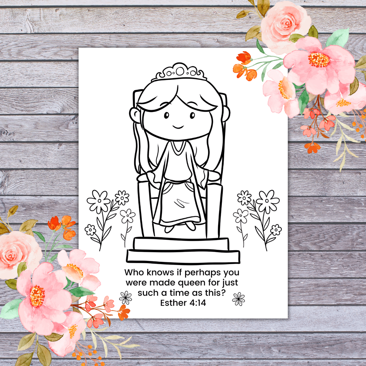 coloring picture of queen esther