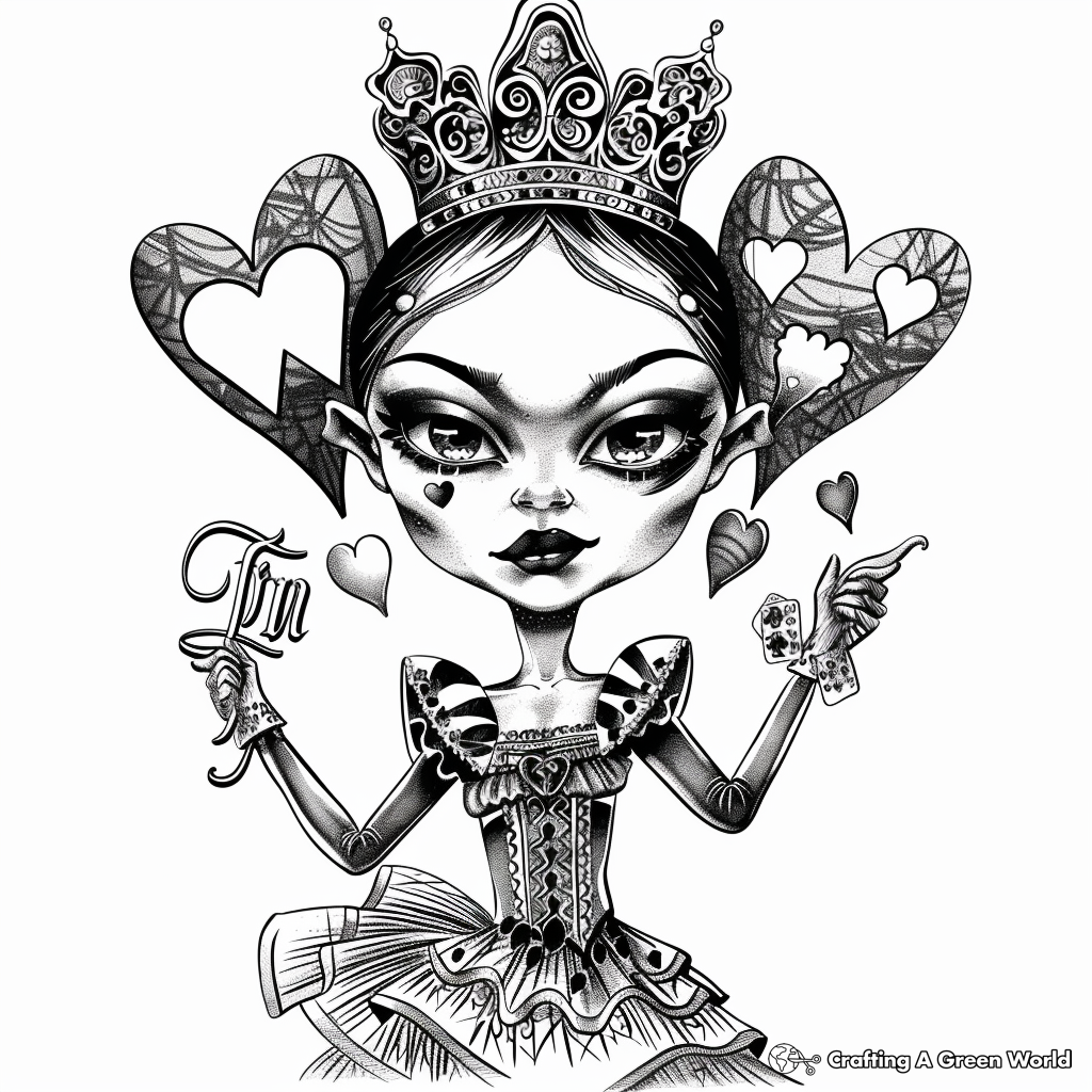 Queen Of Hearts Coloring Pages Free Printable 