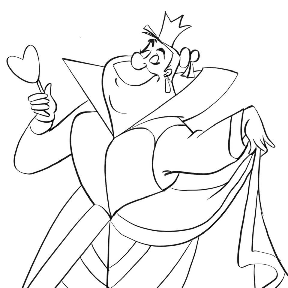 queen of hearts colouring page