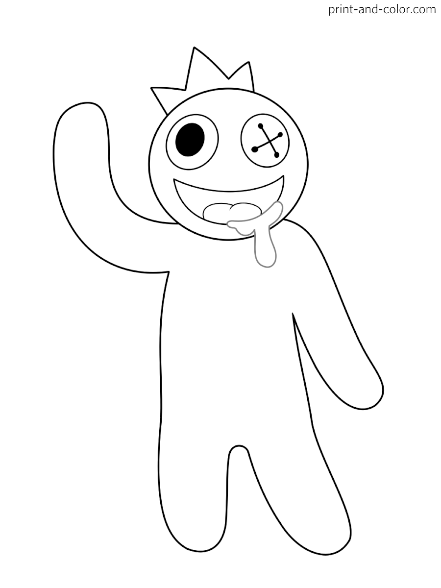 rainbow friends blue coloring pages