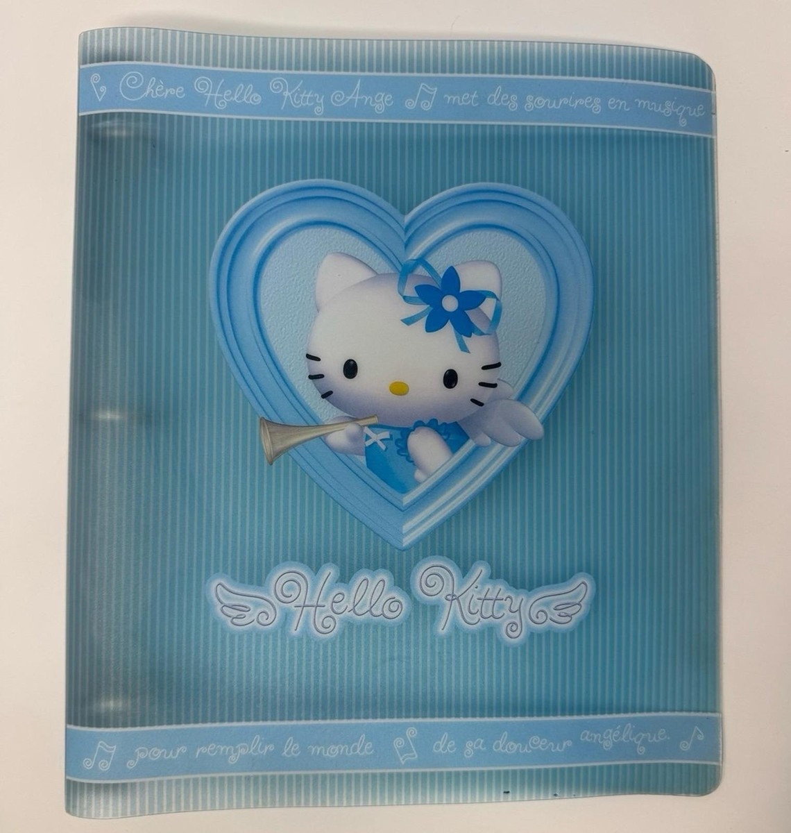 RARE Sanrio Hello Kitty VTG 3 Ring Binder Folder Blue Angel 2001 EBay