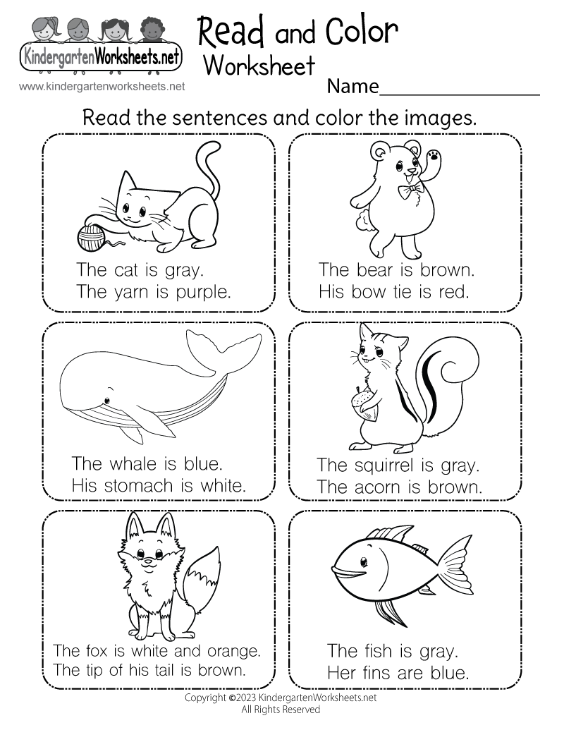 color worksheets for preschoolers