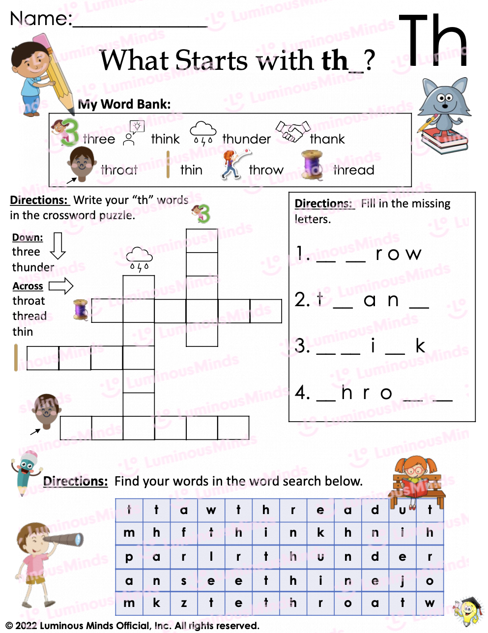 consonant digraphs worksheets