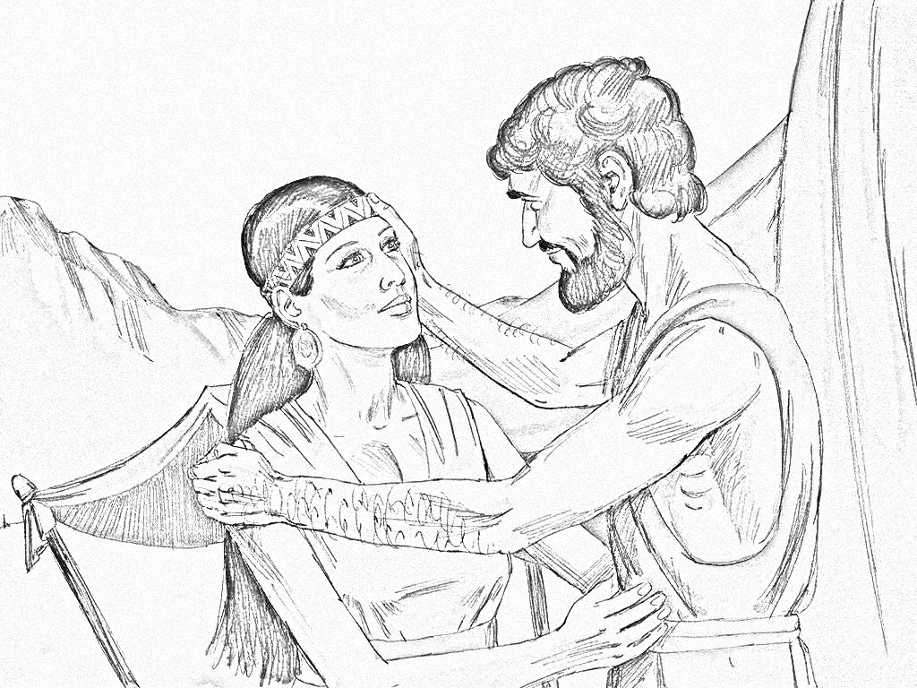 isaac and rebekah coloring page