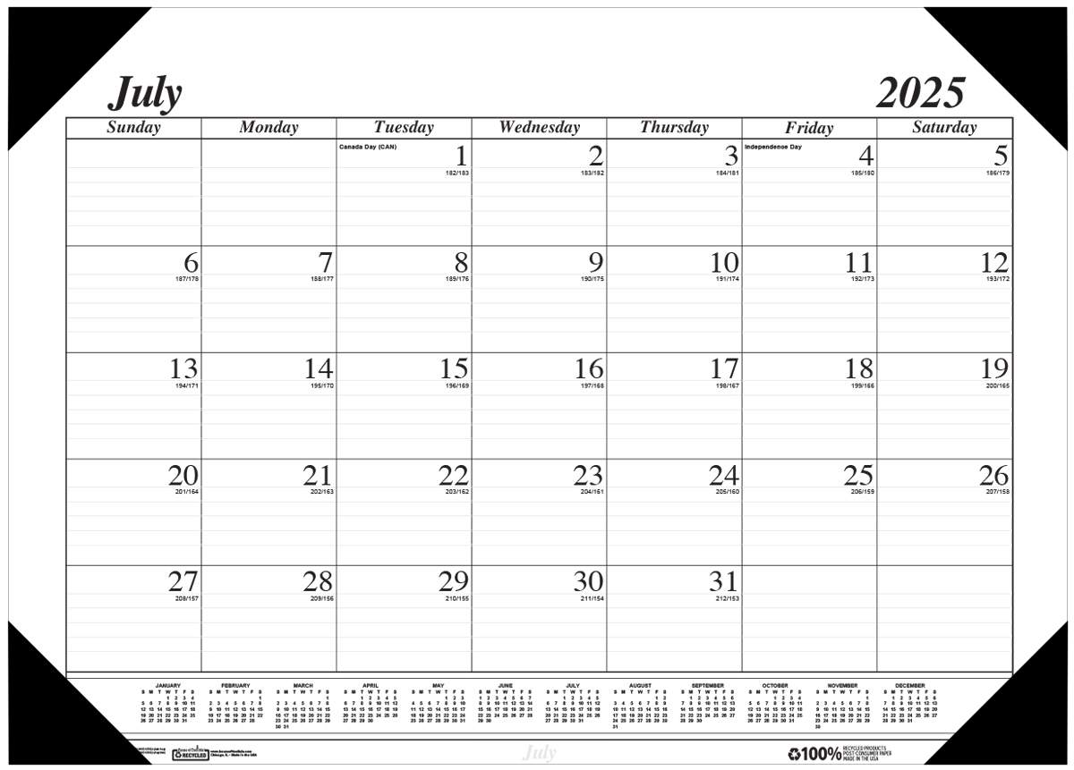 monthly desk pad calendar