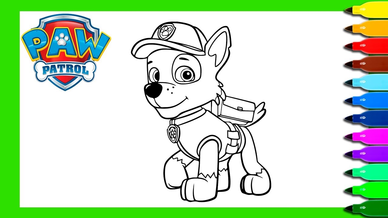 Rocky Paw Patrol Colouring Pages Paw Patrol Coloring Book Rocky YouTube