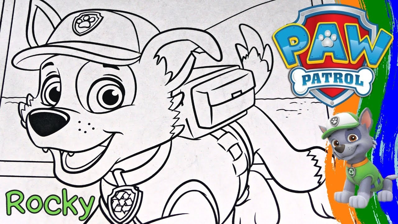 Rocky Paw Patrol Rocky Coloring Page Paw Patrol Rocky Paw Patrol Coloring Book YES Toys YouTube