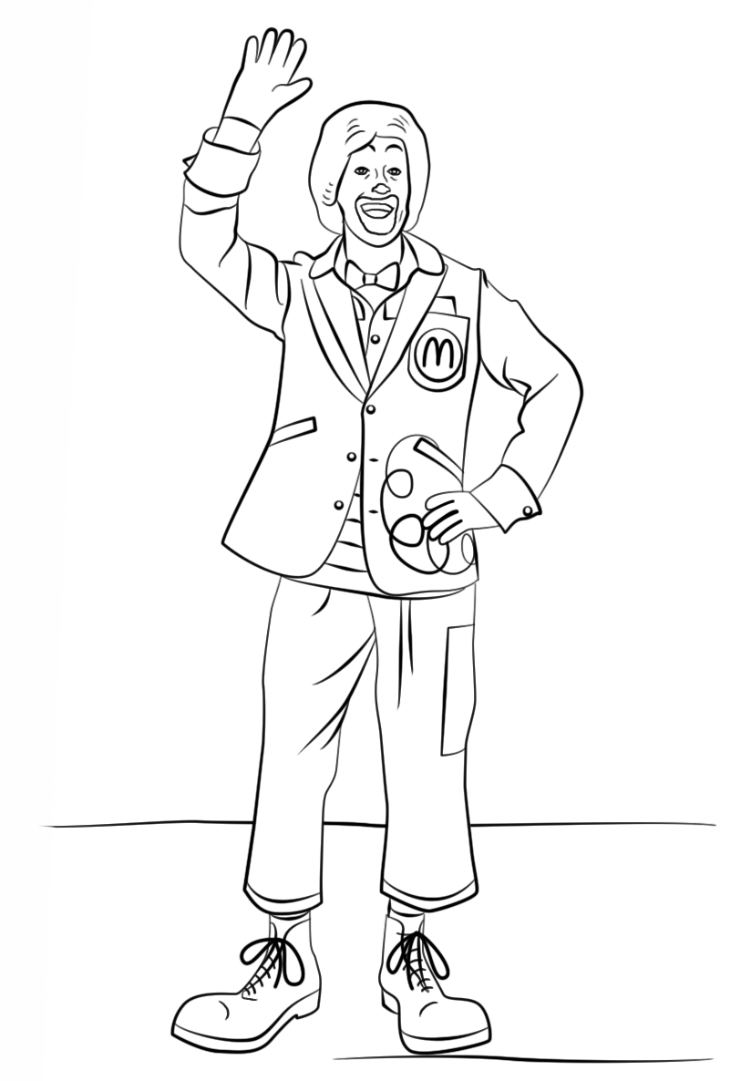 Ronald Mcdonald Coloring Page Free Printable