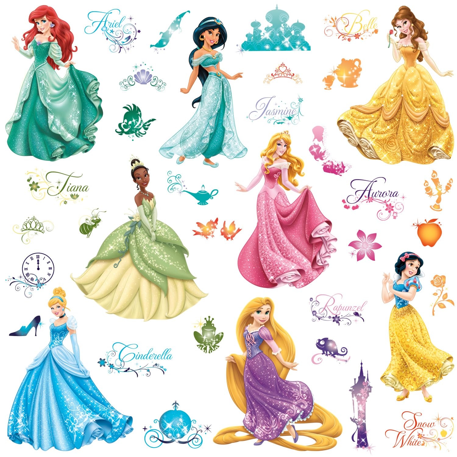 RoomMates Disney Princess Royal Debut Peel And Stick Wall Decals RMK2199SCS Decorative Wall Appliques Amazon