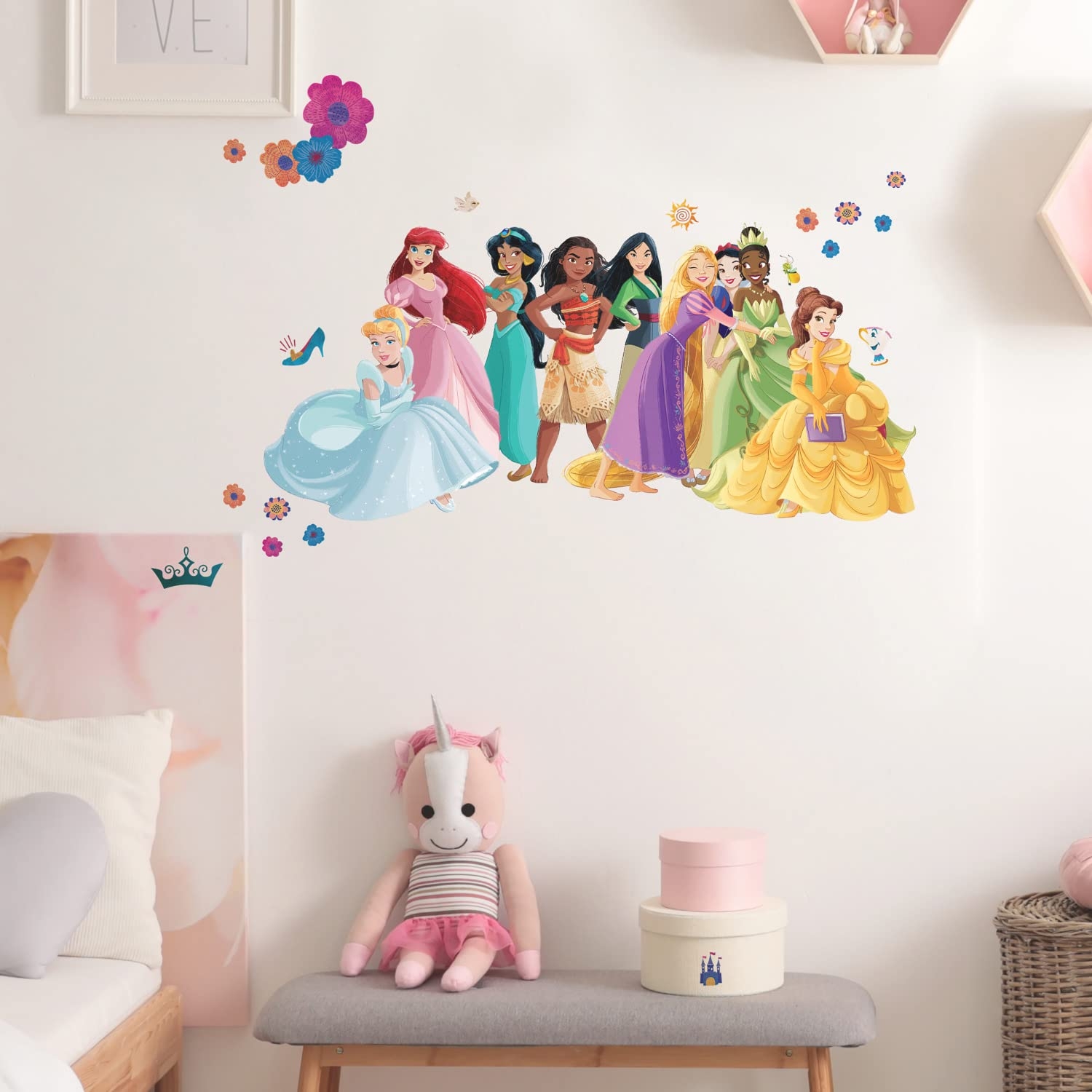 RoomMates RMK5330GM Disney Princess Flowers And Friends Giant Peel And Stick Wall Decals Multi Amazon