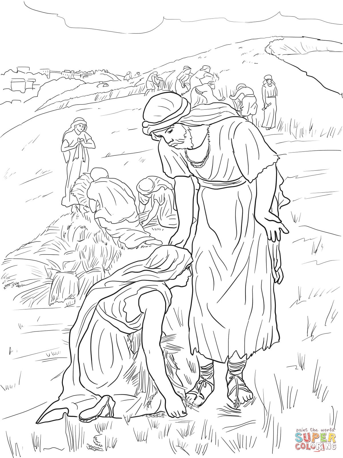 Ruth And Boaz Coloring Page Free Printable
