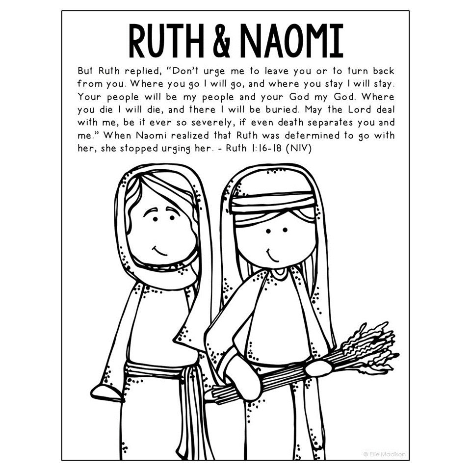 Ruth And Naomi Bible Story Coloring Page For Kids Christian Homeschool Printables Sunday School Activity Old Testament Lesson Plans Etsy Denmark