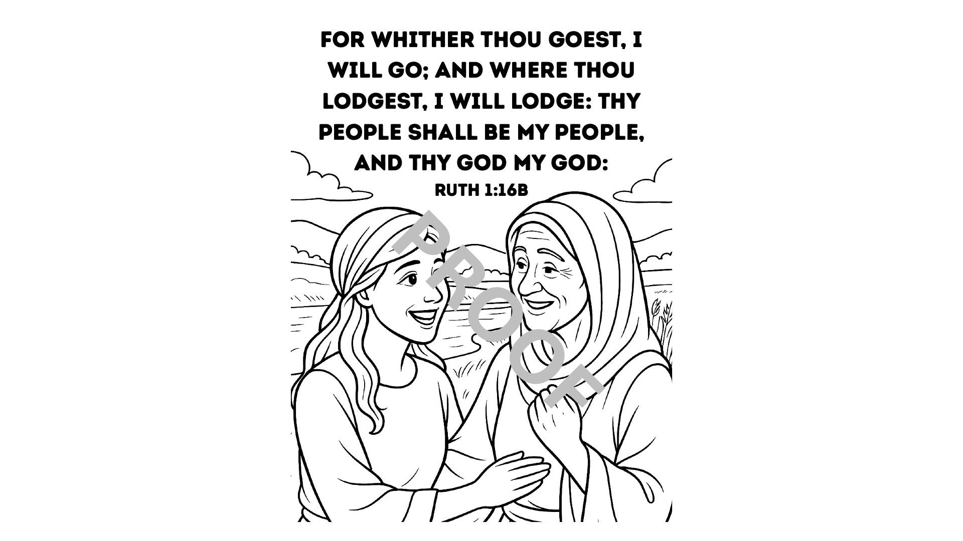 ruth and naomi coloring page