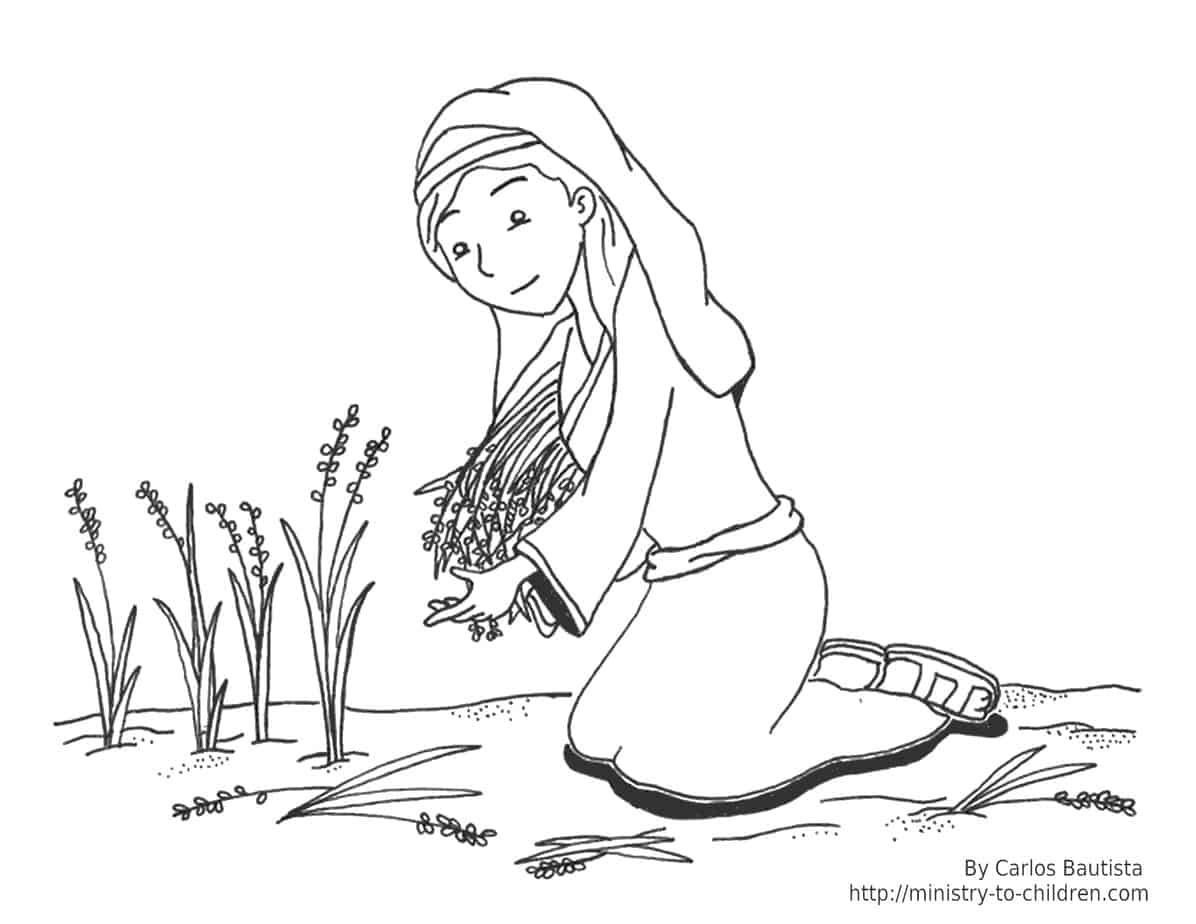 Ruth Coloring Page free Bible Printable 