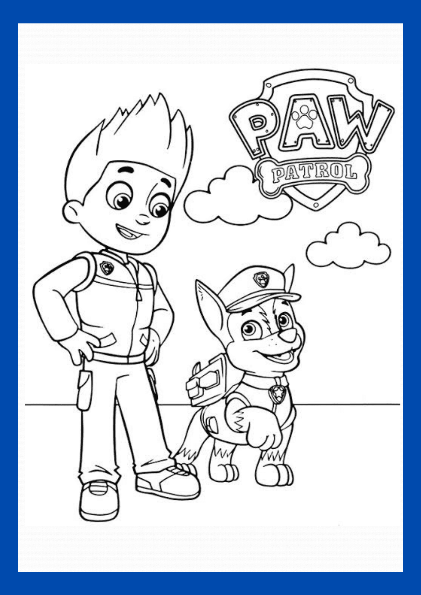 paw patrol colouring pages ryder