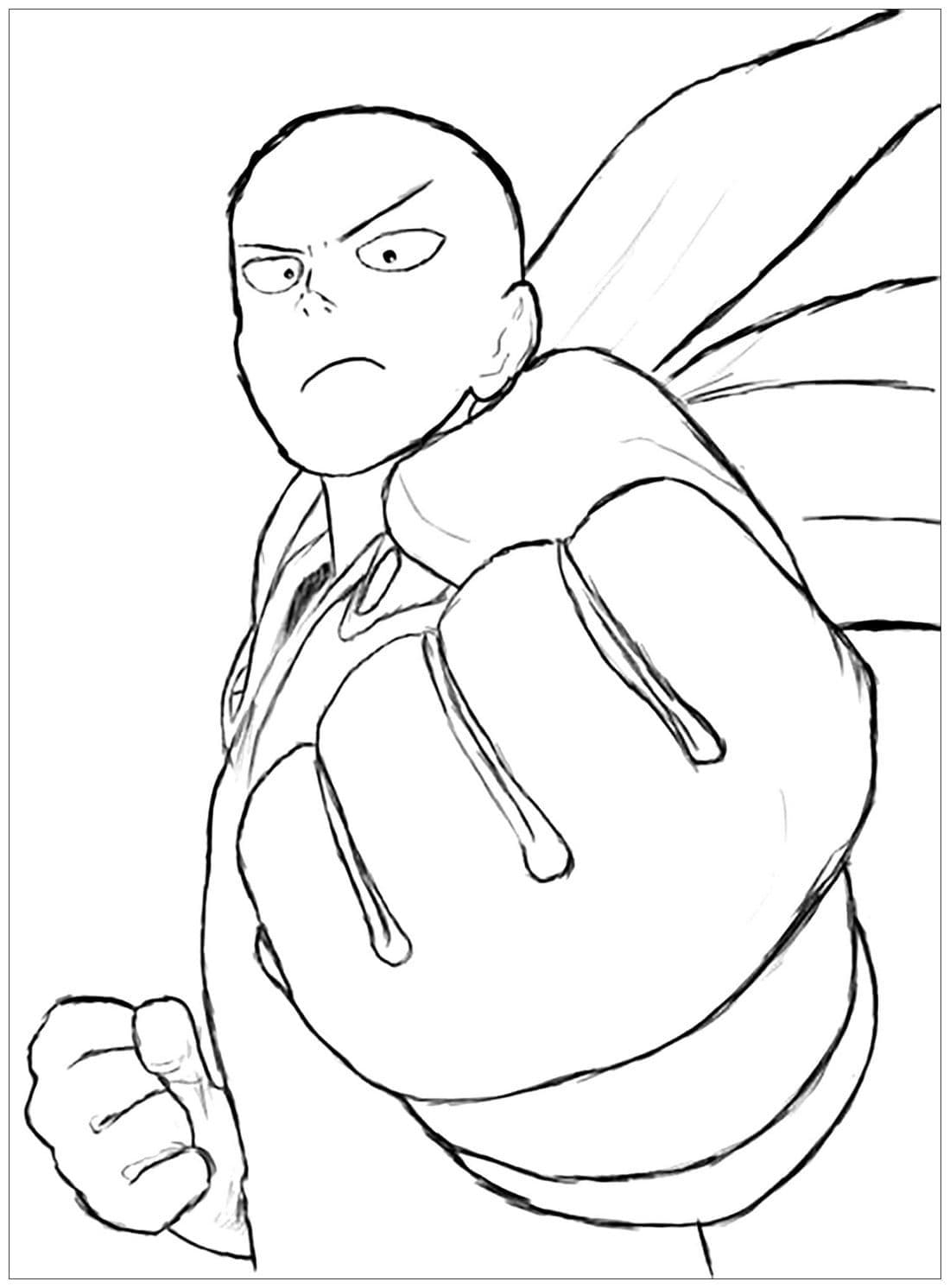 one punch man color pages