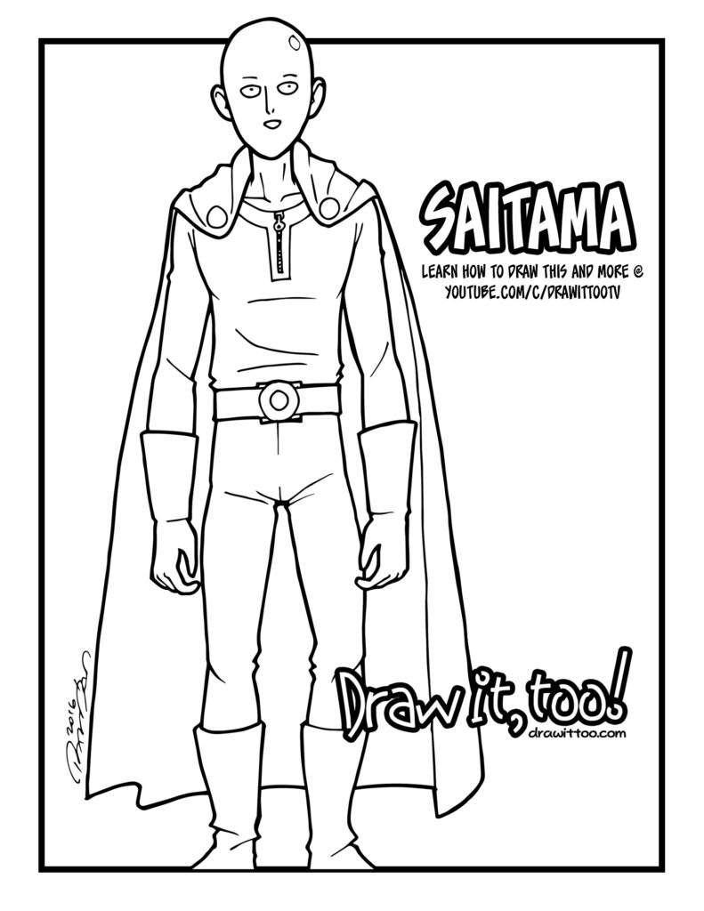 one punch man colouring pages
