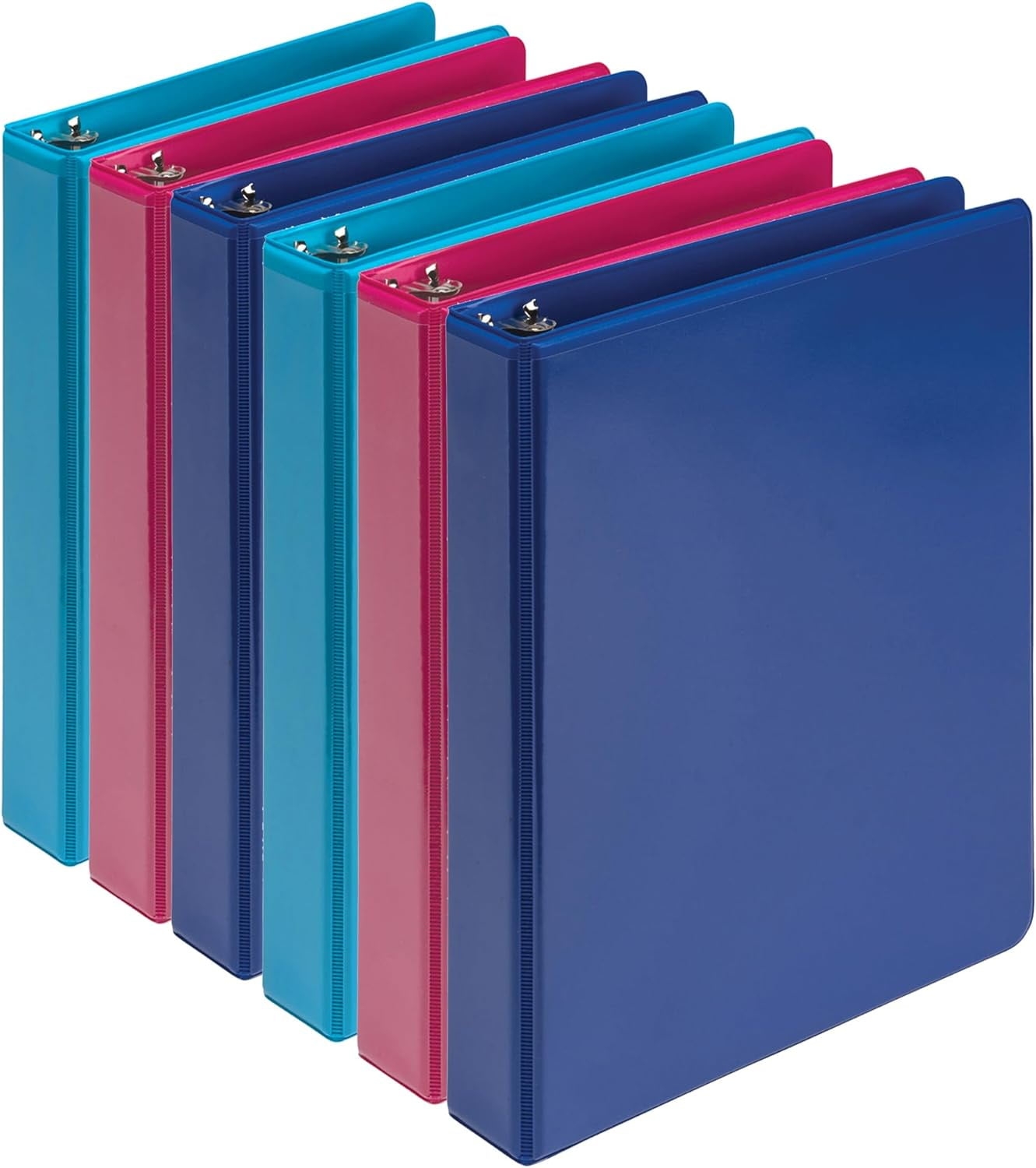 Samsill Economy 1 Inch Mini 3 Ring Binder 9 1 X 7 5 Round Ring Binder Non Stick Customizable Cover Assorted Fashion 6 Pack Walmart