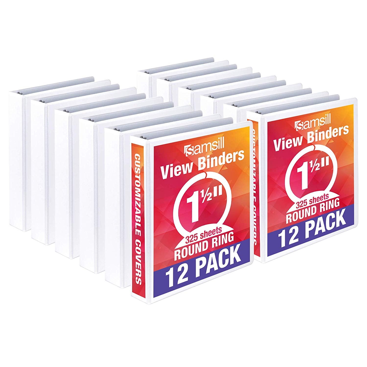 Samsill Economy 1 Round Ring View Binders White 12 Pack Walmart