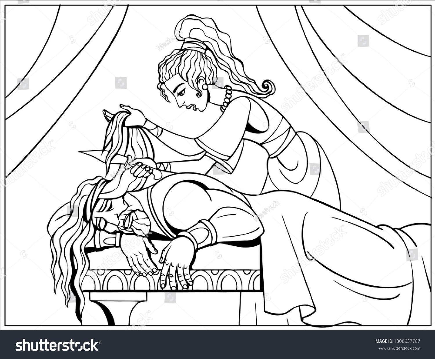 samson and delilah coloring page