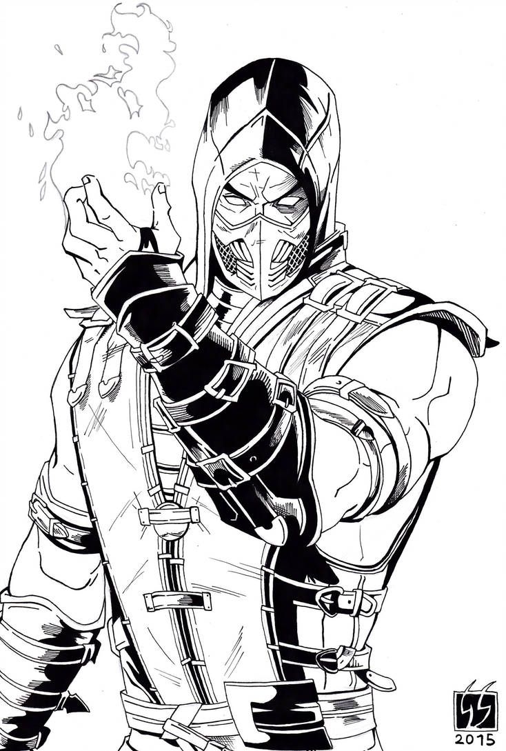 mortal kombat scorpion coloring pages