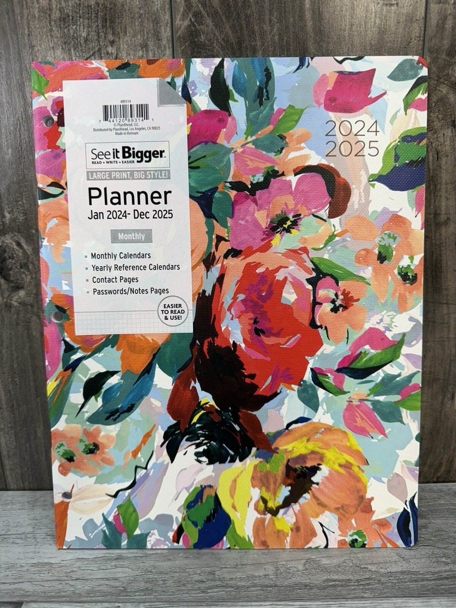 See It Bigger 2024 2025 Two Year Large Print Monthly Planner 8 5 X 11 With Rings EBay