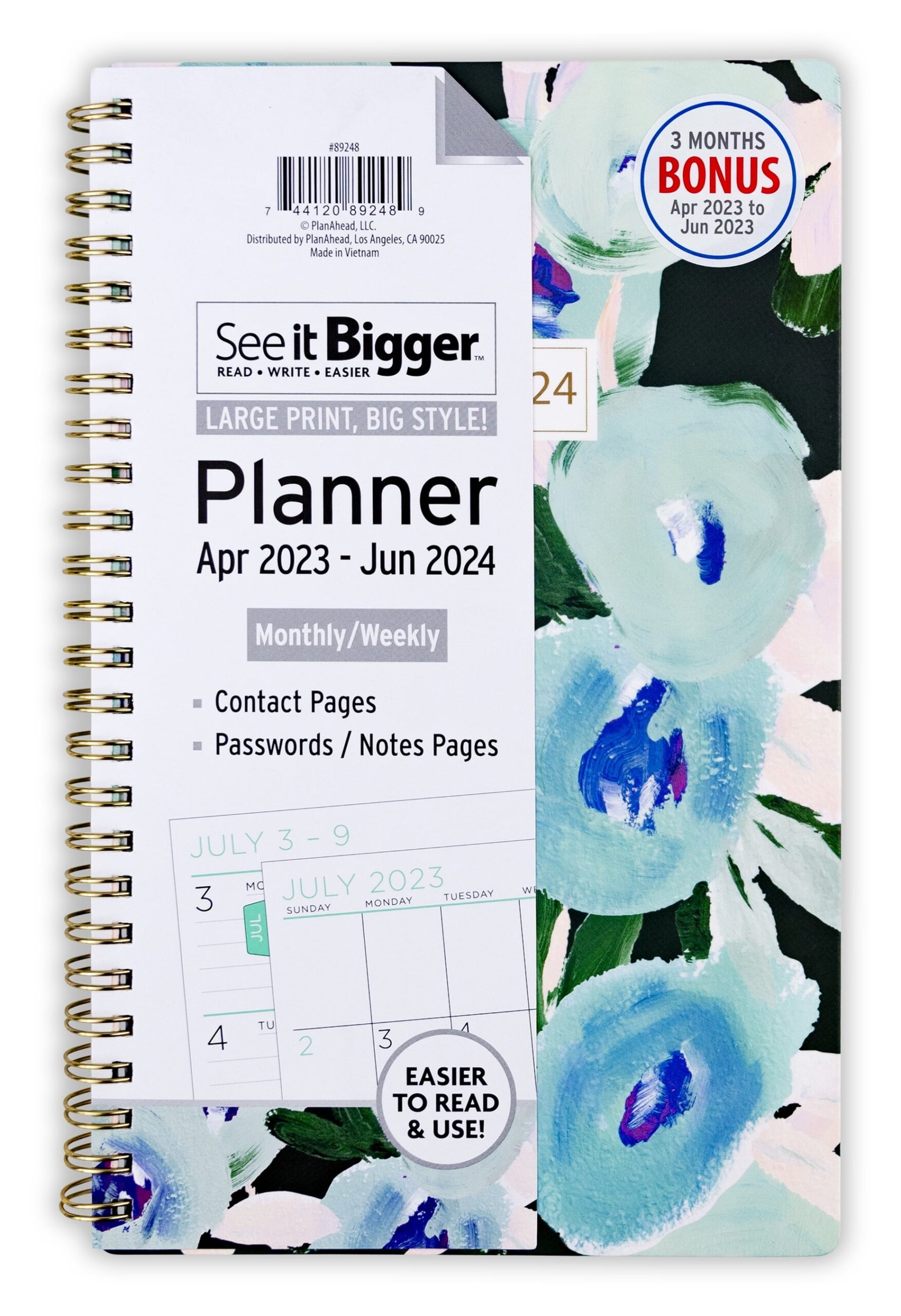 See It Bigger Monthly Weekly Planner April 2023 June 2024 5 75 X 8 75 Walmart