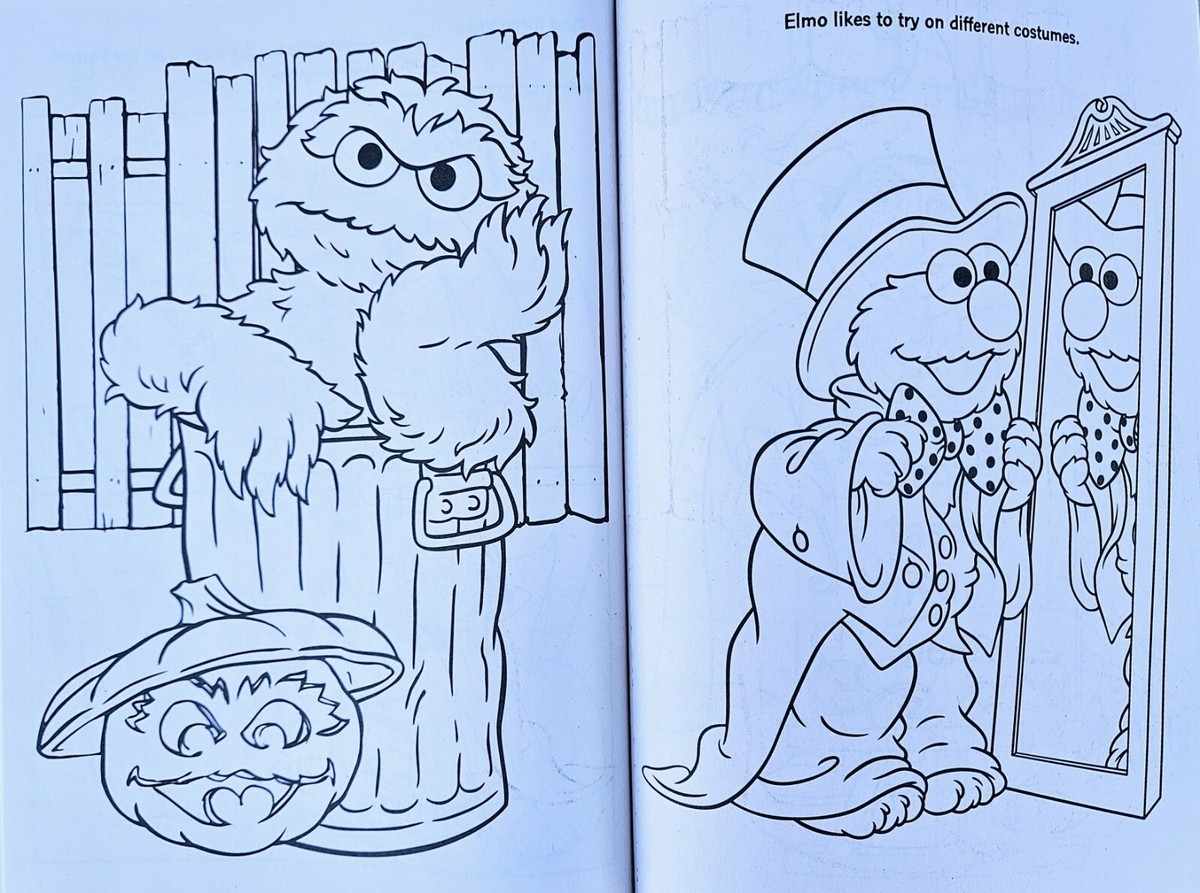 Sesame Street Happy Halloween Jumbo Coloring Activity Book With Jumbo Crayons EBay