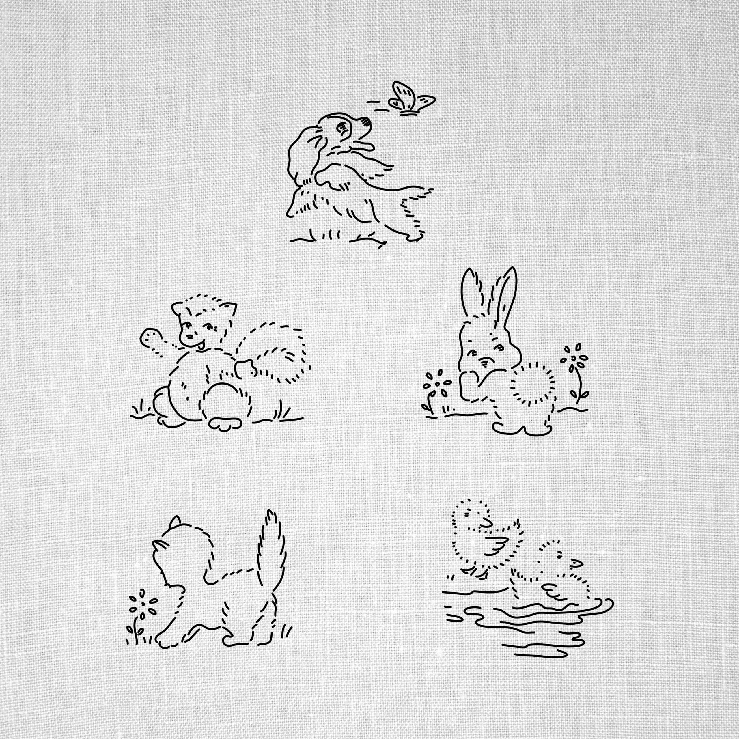 SET Of Hand Embroidery Patterns Embroidery PDF Printable Patterns Vintage Transfer Hoop Art Nursery Animal Patterns Etsy